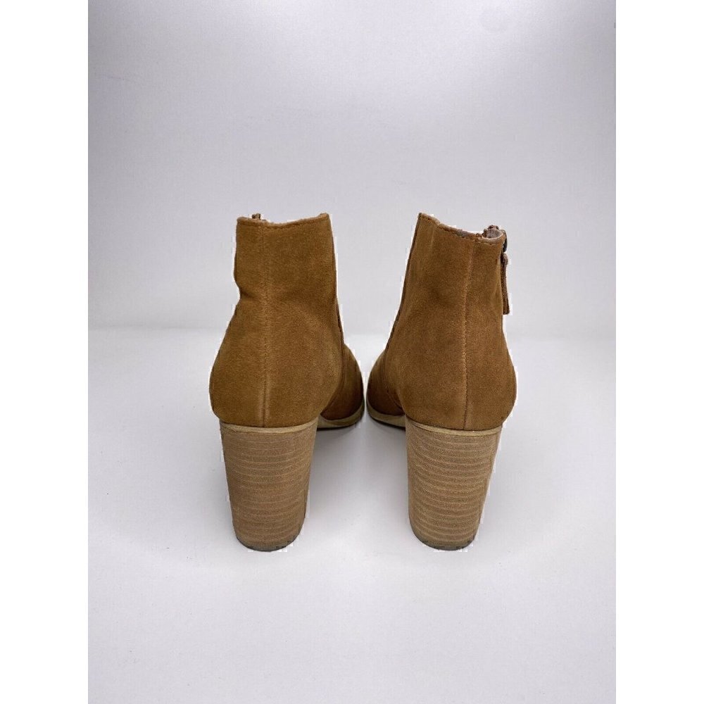 Ecote Boots Size 8 Women's Urban Outfitters Cowsuede Size Zipper Pointed Toe Tan - Picture 3 of 6